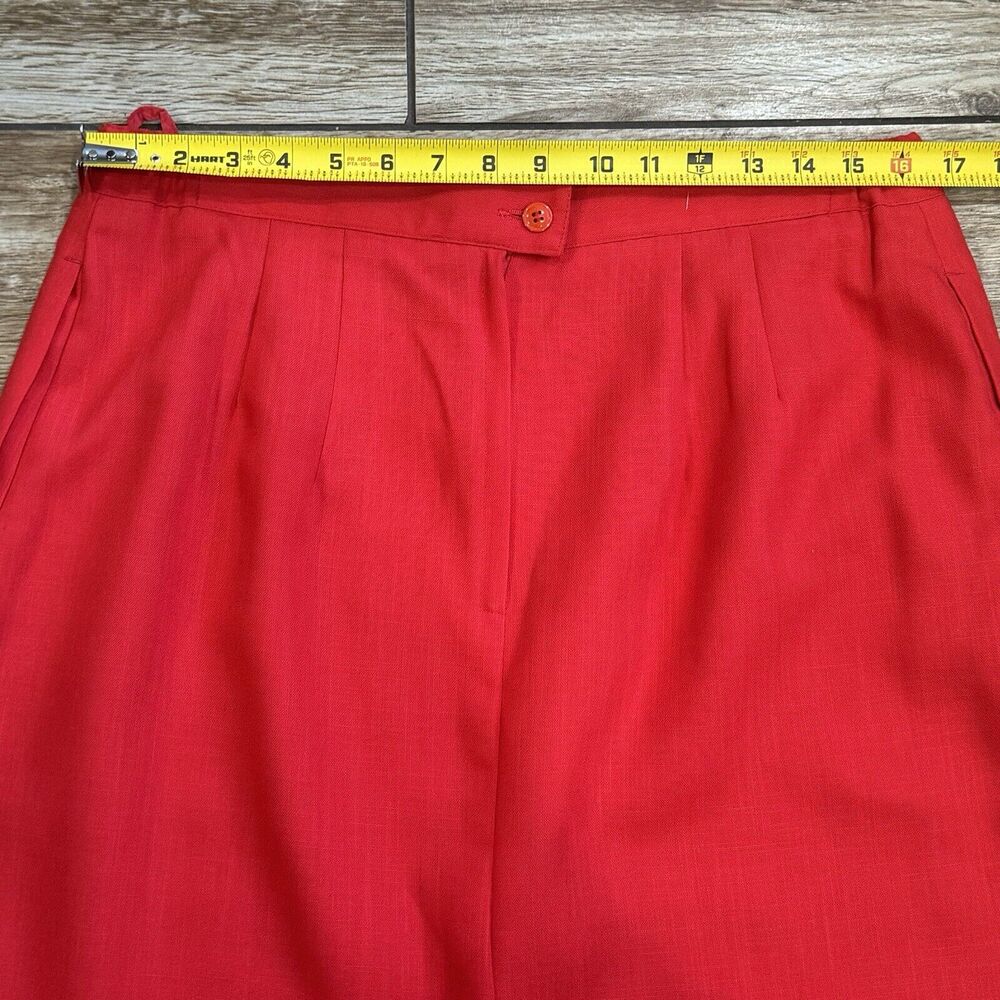 Vintage Red Embroidered Skirt Suit Sz 18 Lined - Picture 16 of 16